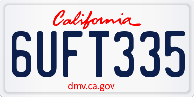 CA license plate 6UFT335