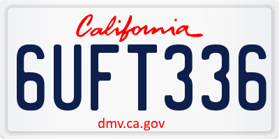CA license plate 6UFT336