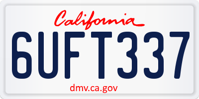 CA license plate 6UFT337