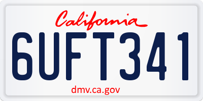 CA license plate 6UFT341