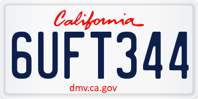 CA license plate 6UFT344