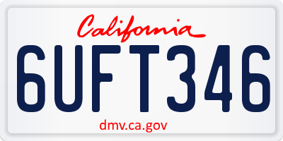 CA license plate 6UFT346