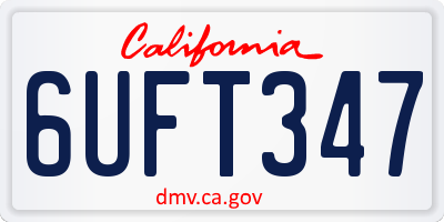 CA license plate 6UFT347