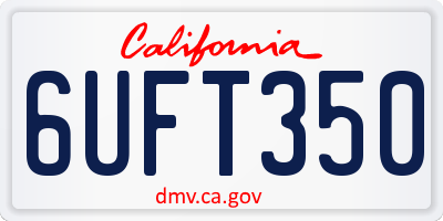 CA license plate 6UFT350