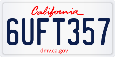 CA license plate 6UFT357