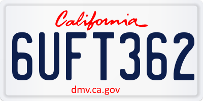 CA license plate 6UFT362