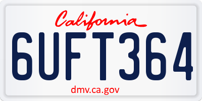CA license plate 6UFT364