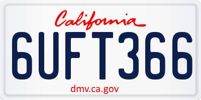 CA license plate 6UFT366