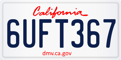 CA license plate 6UFT367