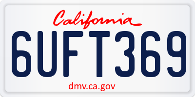 CA license plate 6UFT369