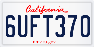 CA license plate 6UFT370