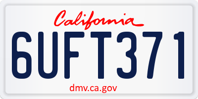 CA license plate 6UFT371
