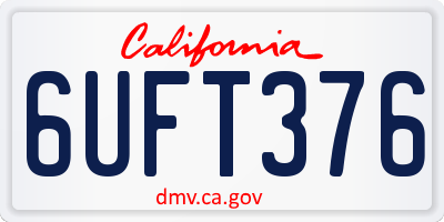 CA license plate 6UFT376