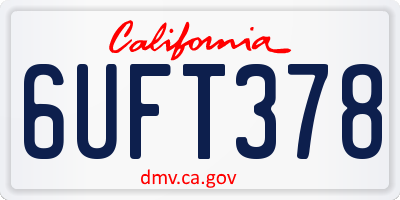 CA license plate 6UFT378