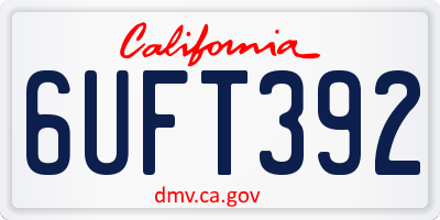 CA license plate 6UFT392