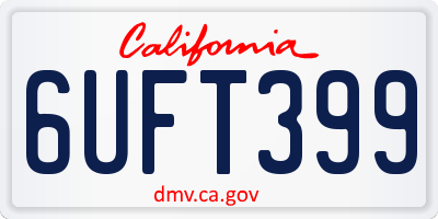 CA license plate 6UFT399