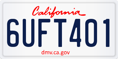 CA license plate 6UFT401