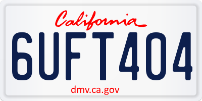 CA license plate 6UFT404