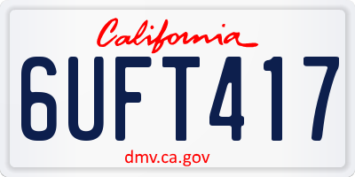 CA license plate 6UFT417