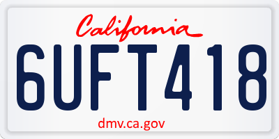 CA license plate 6UFT418