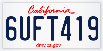 CA license plate 6UFT419