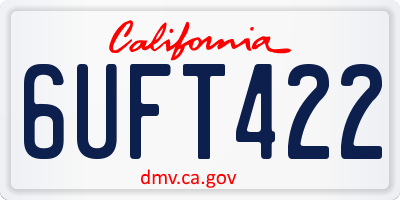 CA license plate 6UFT422