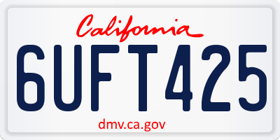 CA license plate 6UFT425