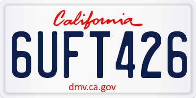 CA license plate 6UFT426