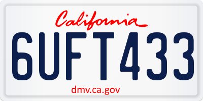 CA license plate 6UFT433