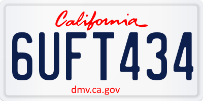 CA license plate 6UFT434