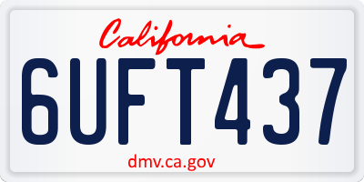 CA license plate 6UFT437