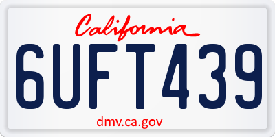 CA license plate 6UFT439