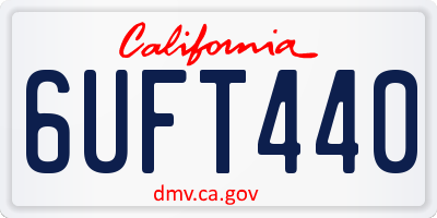 CA license plate 6UFT440