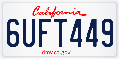 CA license plate 6UFT449