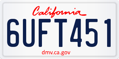 CA license plate 6UFT451