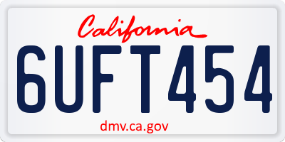 CA license plate 6UFT454
