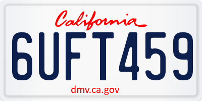 CA license plate 6UFT459