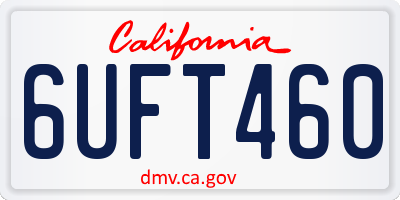 CA license plate 6UFT460
