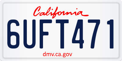 CA license plate 6UFT471