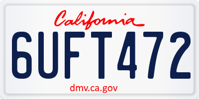 CA license plate 6UFT472