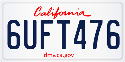 CA license plate 6UFT476