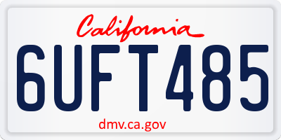 CA license plate 6UFT485