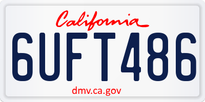 CA license plate 6UFT486