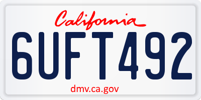 CA license plate 6UFT492