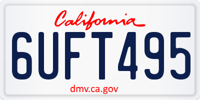 CA license plate 6UFT495
