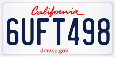 CA license plate 6UFT498