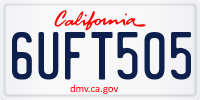 CA license plate 6UFT505