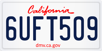 CA license plate 6UFT509