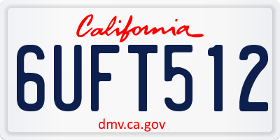 CA license plate 6UFT512