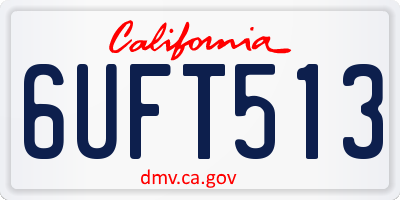 CA license plate 6UFT513